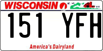 WI license plate 151YFH