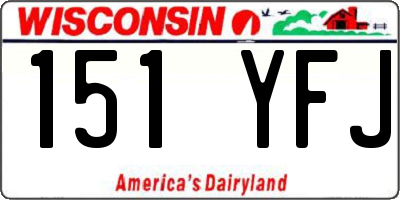 WI license plate 151YFJ