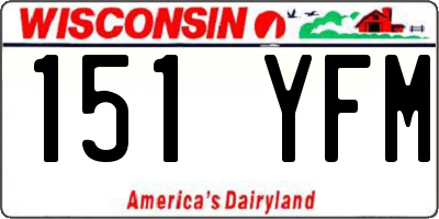 WI license plate 151YFM