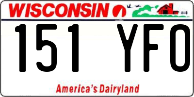 WI license plate 151YFO