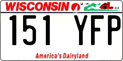 WI license plate 151YFP
