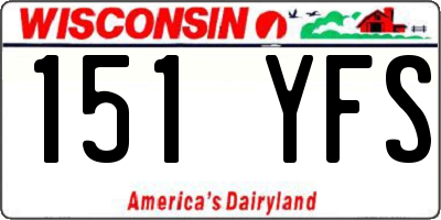 WI license plate 151YFS