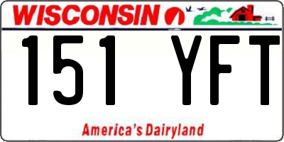 WI license plate 151YFT