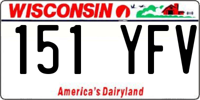 WI license plate 151YFV