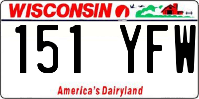 WI license plate 151YFW