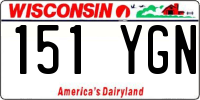 WI license plate 151YGN