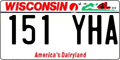 WI license plate 151YHA