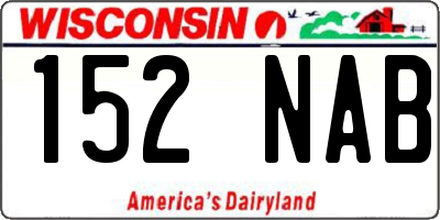 WI license plate 152NAB