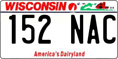 WI license plate 152NAC