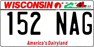 WI license plate 152NAG