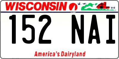 WI license plate 152NAI