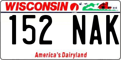 WI license plate 152NAK