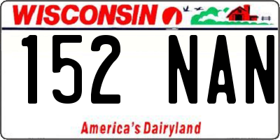 WI license plate 152NAN