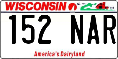 WI license plate 152NAR