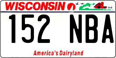WI license plate 152NBA