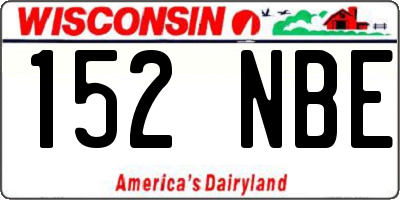WI license plate 152NBE