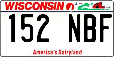 WI license plate 152NBF