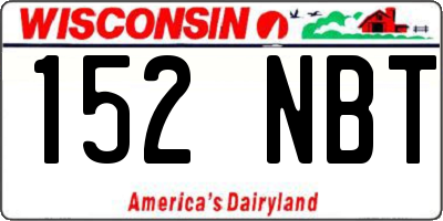 WI license plate 152NBT
