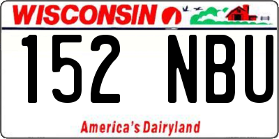 WI license plate 152NBU
