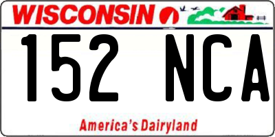 WI license plate 152NCA