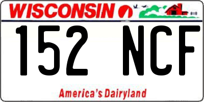WI license plate 152NCF