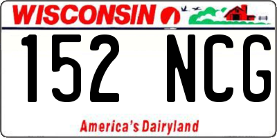 WI license plate 152NCG