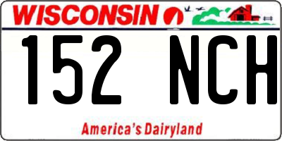 WI license plate 152NCH