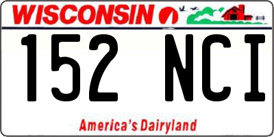WI license plate 152NCI