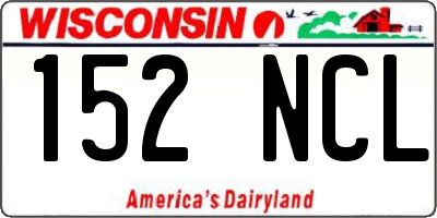 WI license plate 152NCL