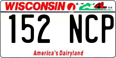 WI license plate 152NCP