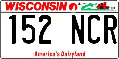 WI license plate 152NCR