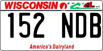 WI license plate 152NDB