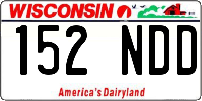 WI license plate 152NDD