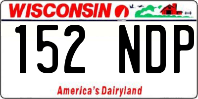 WI license plate 152NDP