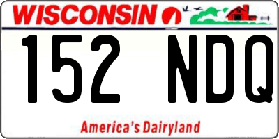 WI license plate 152NDQ