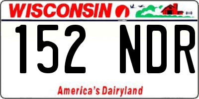 WI license plate 152NDR