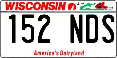 WI license plate 152NDS