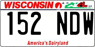 WI license plate 152NDW
