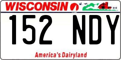 WI license plate 152NDY