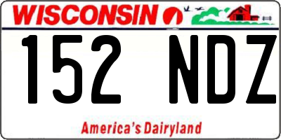 WI license plate 152NDZ