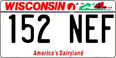 WI license plate 152NEF