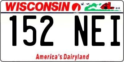 WI license plate 152NEI