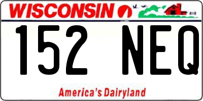 WI license plate 152NEQ