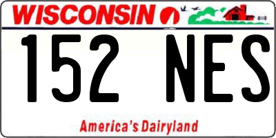 WI license plate 152NES