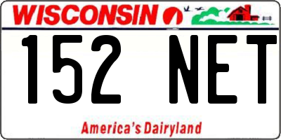 WI license plate 152NET