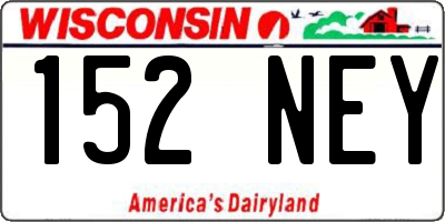 WI license plate 152NEY