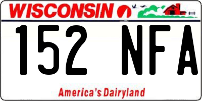 WI license plate 152NFA