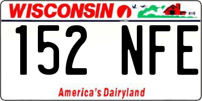 WI license plate 152NFE