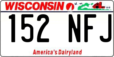 WI license plate 152NFJ