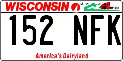 WI license plate 152NFK